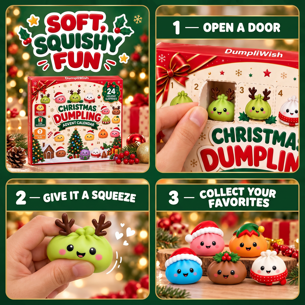 DumpliWish™ Christmas Squishy Advent Calendar – 24 Days of Surprises
